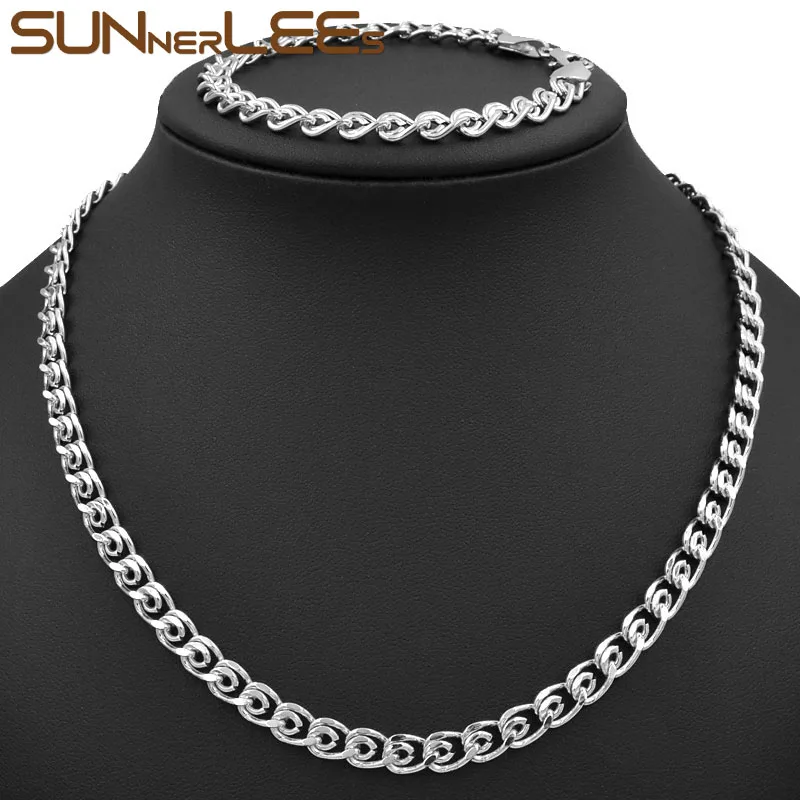 Набор ювелирных изделий SUNNERLEES браслет 6 мм с цепочкой в виде улитки белого