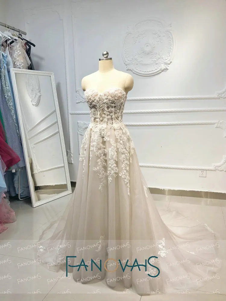 Пляж бохо свадебные платья бисером Кристалл кружева Vestido de Novia Longo gelinlik vestido casamento robe de mariee