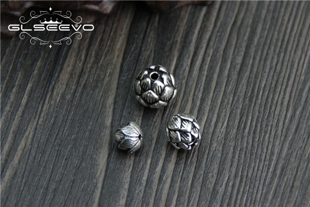 5pcs Vintage 925 Sterling Silver Beads Engrave Lotus Flower DIY Bracelet Necklace Bangle Spacer XA0552 | Украшения и аксессуары