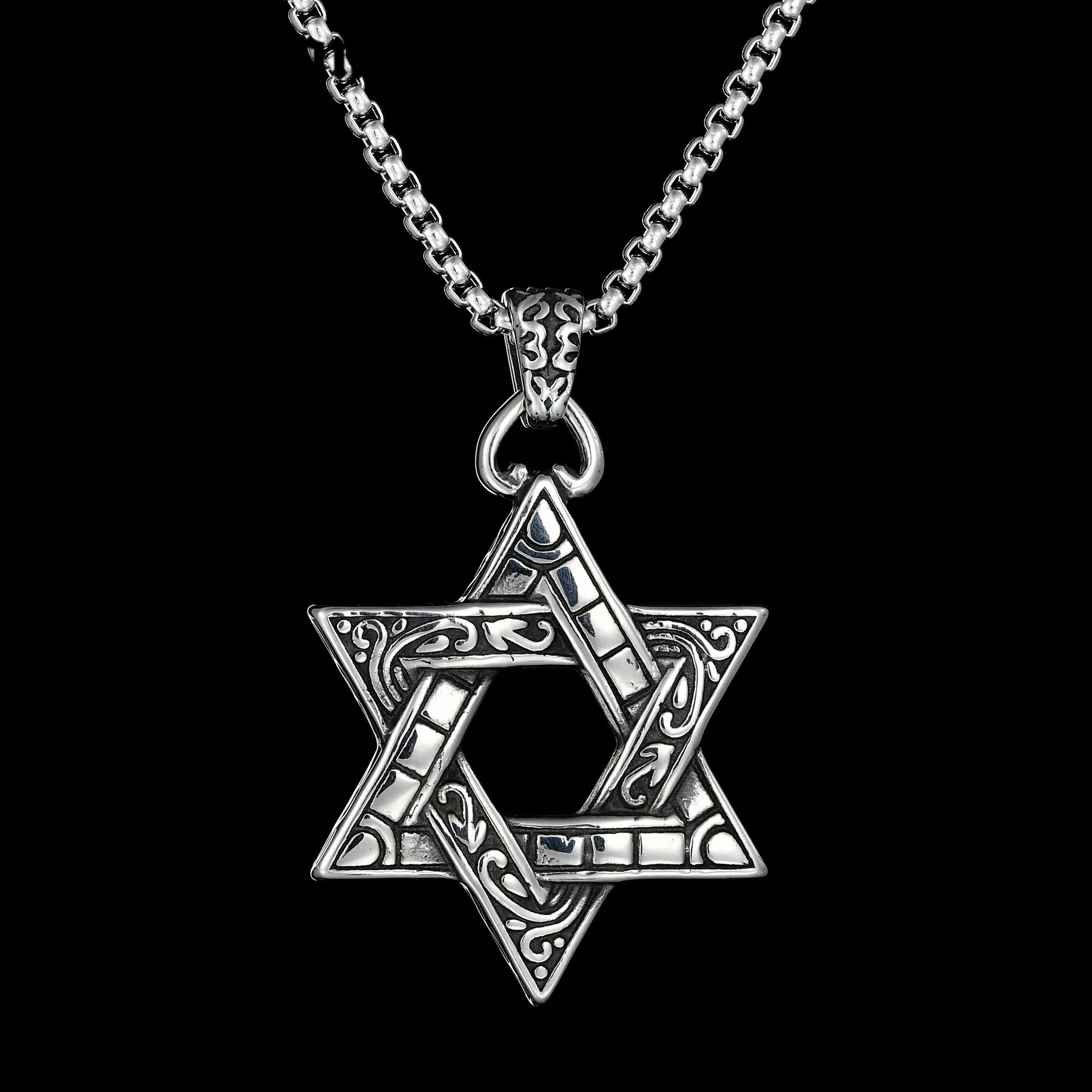 Maxmoon еврейский волшебник Звезда Давида кулон цепочка из нержавеющей стали