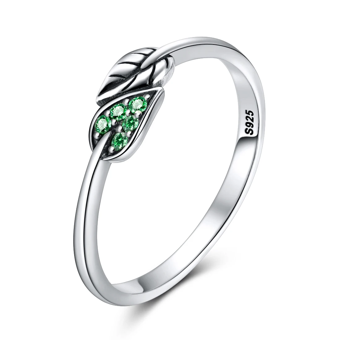 green leaf ring DALARAN, 925 пробы, серебряный, молодежный шарм, персональный, регулируемый светильник, сто соответствующие вечерние кольца на палец для женщин, ювелирное изделие, подарок - Цвет основного камня: green leaf ring