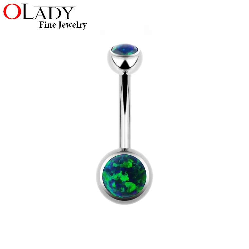 Изогнутые Штанги из титана 14 г 10 мм с опалом|piercing body jewelry|body jewelrybelly button |