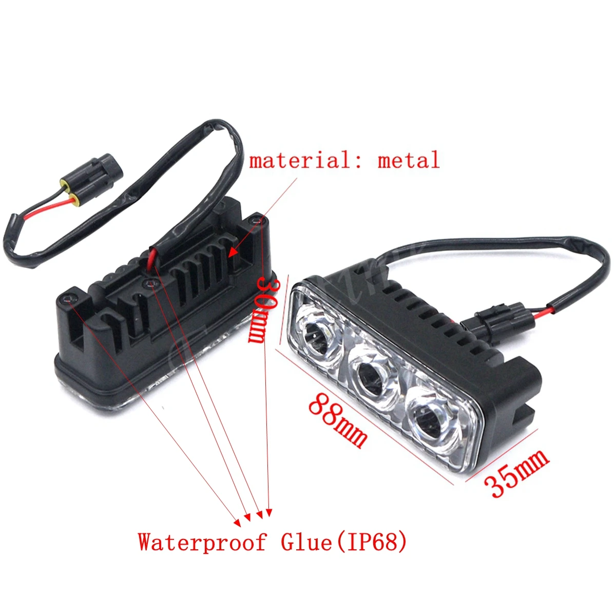 Eonstime DC12V/24 V водонепроницаемый автомобильный высокомощный алюминиевый светодиодный дневные ходовые огни с объективом 6000K DRL Противотуманные фары сигнал поворота