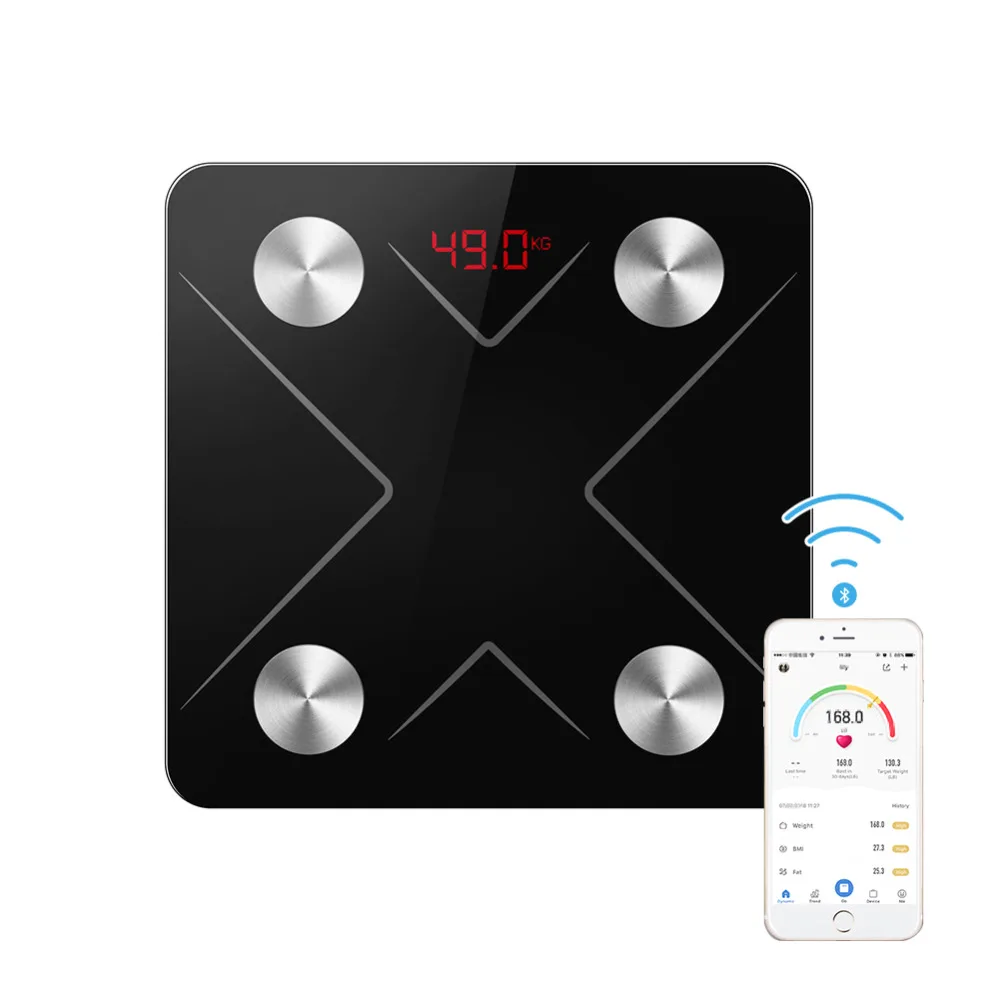 Bluetooth весы для тела и жира умные цифровые ванной беспроводные анализатор состава