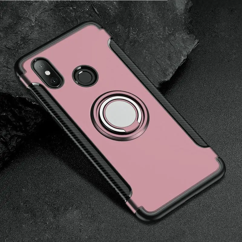 Rose Gold Чехол для Xiao mi Red mi Note 7 6 5 4X 5A Pro Prime Red mi 5 4 4A Plus S2 Чехлы для Xiaomi mi 9 8 se lite 5X6X3 чехол с магнитным кольцом - Цвет: Rose Gold