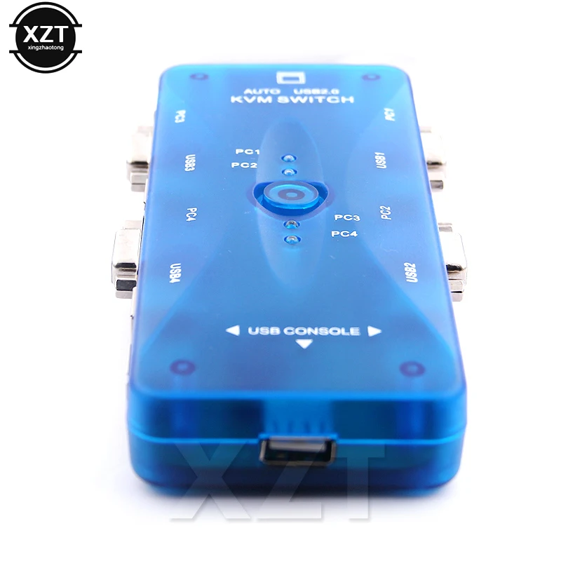 USB2.0 автоматический KVM переключатель 4 порта Селектор VGA печать авто монитор