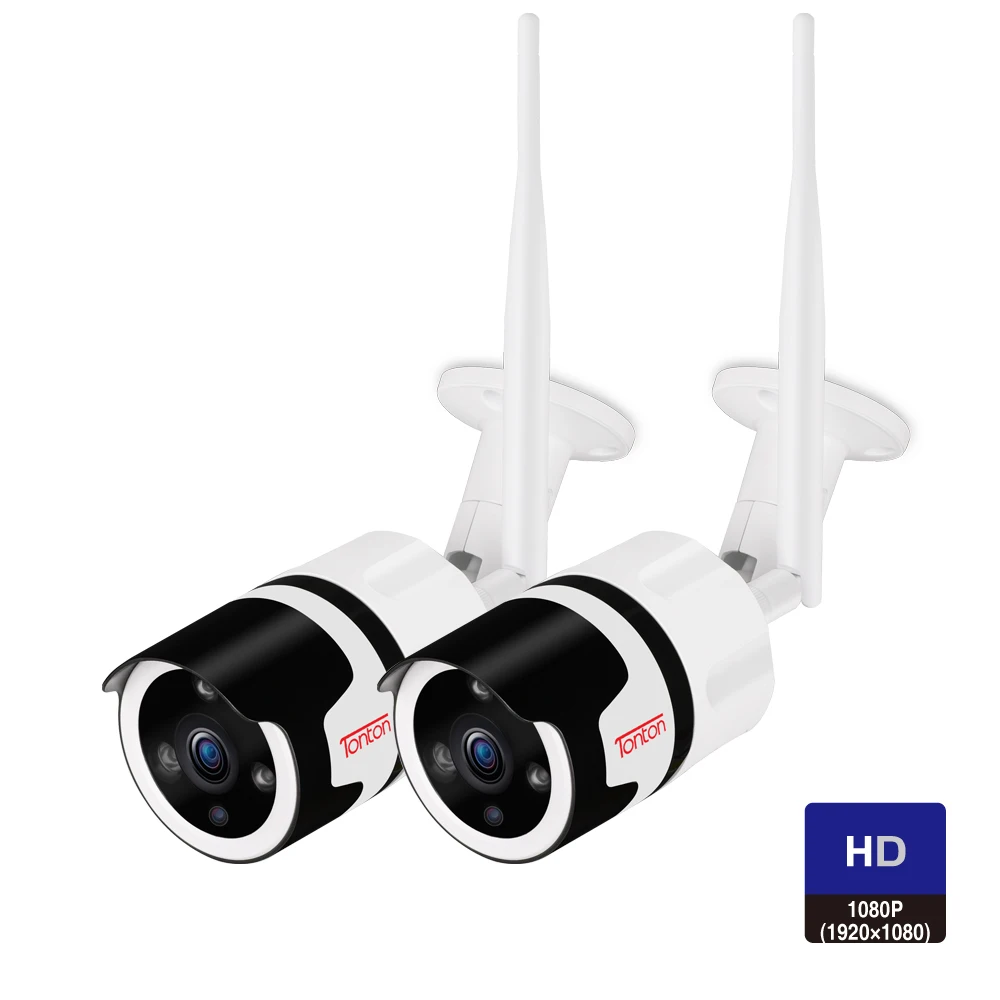 Tonton 2 упаковки 1080 P IP камера WiFi уличная домашняя безопасности двухсторонняя аудио