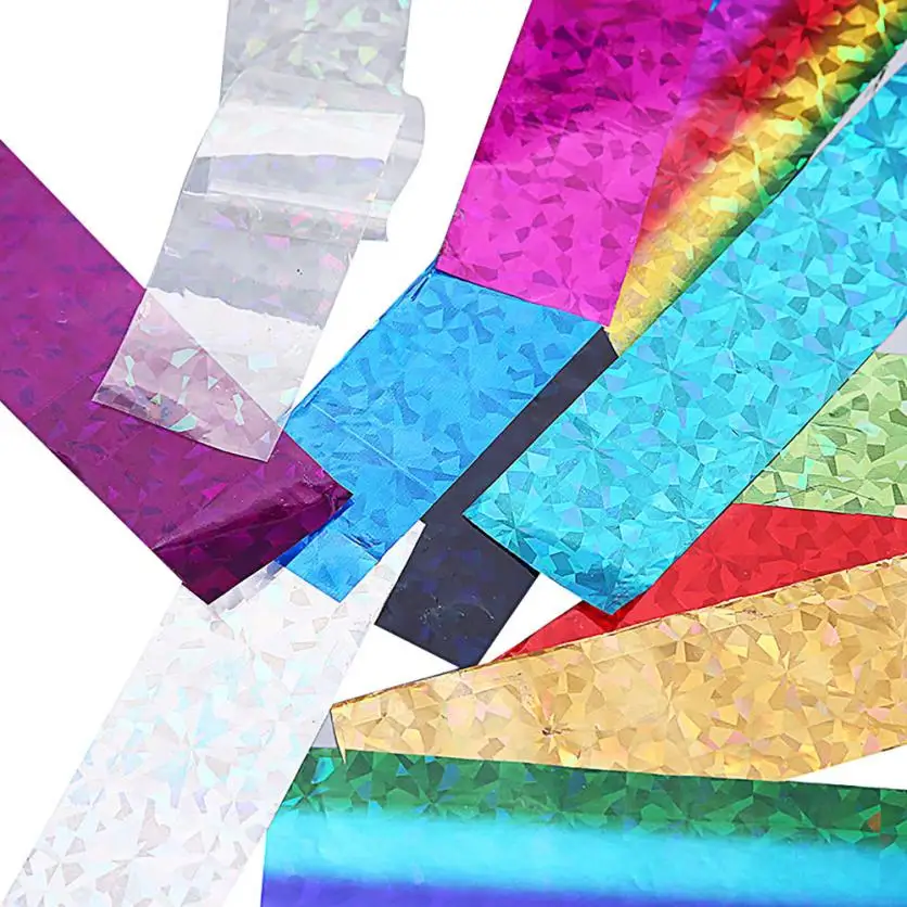 OutTop 12PCS Multicolor Nail Art Stickers Transfer foil nail sticker Decal Tips 4*20CM Manicure Decor stickers set 06.12 | Красота и