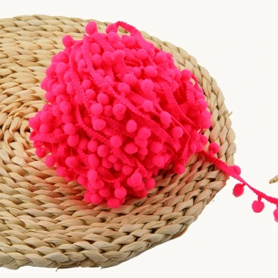 1PCS FOR 5 YARD K 5yard/lot 1 см Ширина красочные pp мяч эластичного кружева лента с отделкой кисточками швейная материал аксессуары для дома украшения HB-2-20 - Цвет: 1PCS FOR 5 YARD K