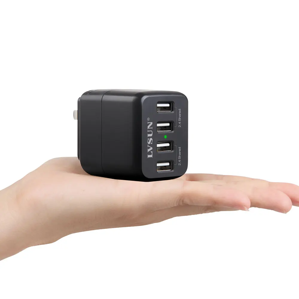 UDOLI 24 Вт 5 в 2 4 А 4-портовый USB адаптер питания мобильный телефон дорожное настенное