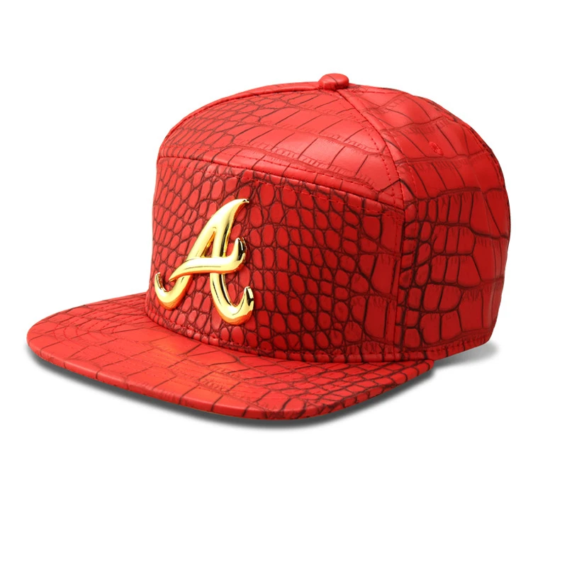 Новый стиль бейсболки с логотипом из искусственной кожи золотистые крокодиловой