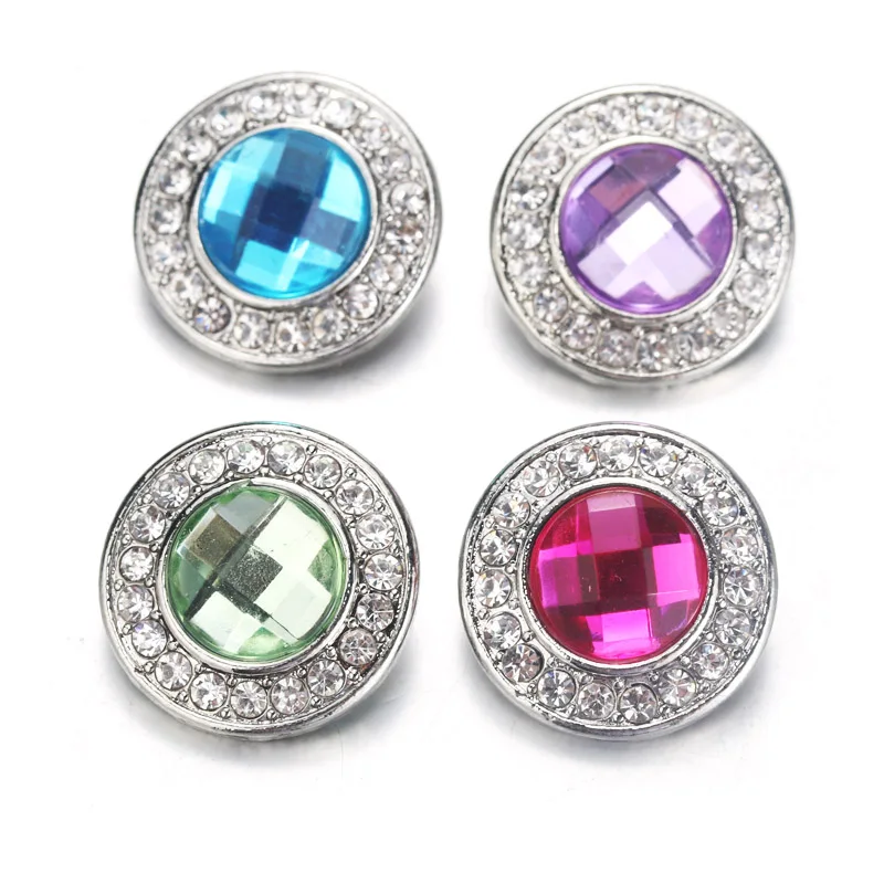 

10pcs/lot Flower Snap Jewelry Crystal 18mm Metal Snap Buttons For Snap Button Bracelet Bangle jewelry Accessories 9978