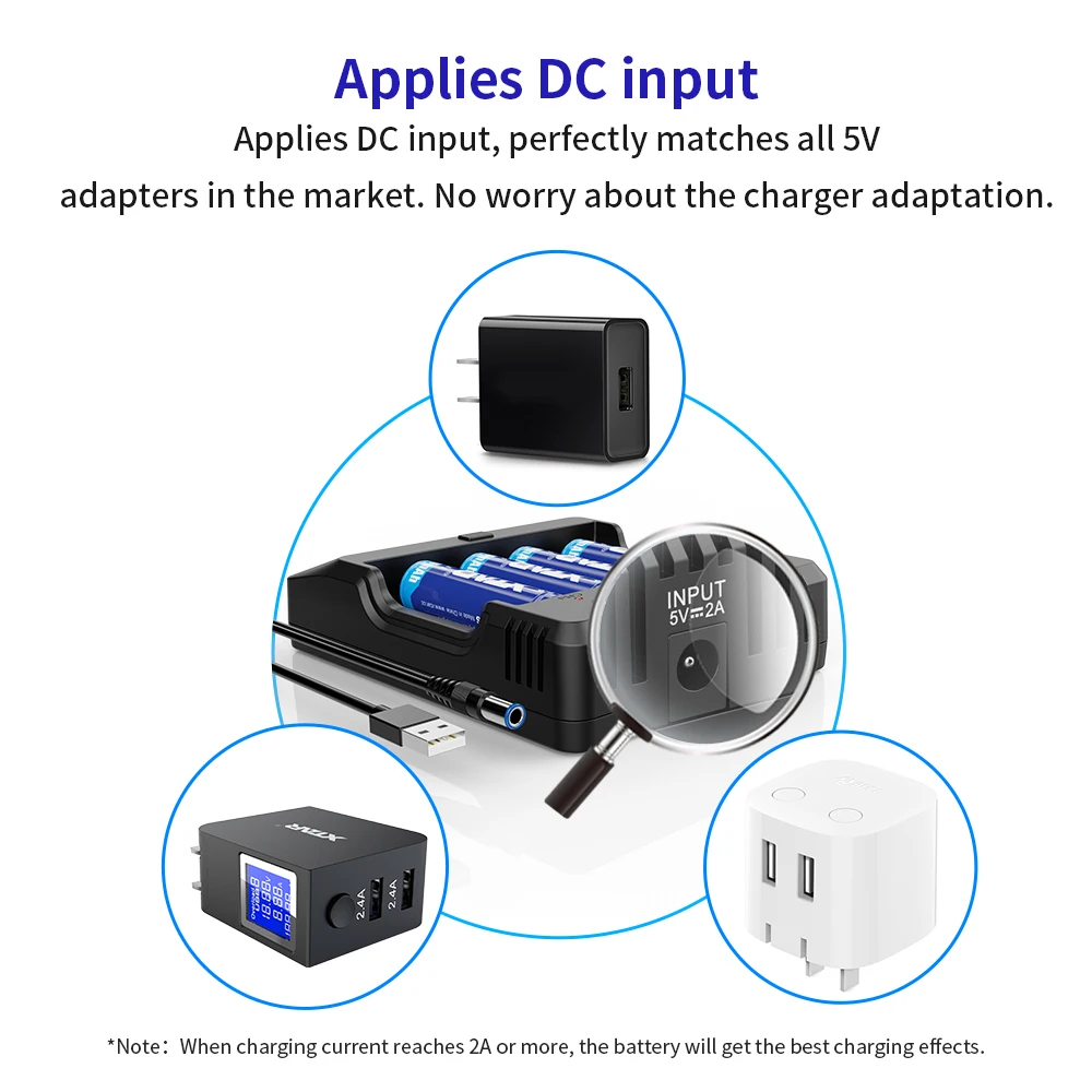 XTAR Батарея Зарядное устройство VP4C Быстрая зарядка DC Входная мощность 5V2A ЖК-дисплей Смарт Зарядное устройство 3,6 V 3,7 V 18650 27100 26650 32650 Батарея Зарядное устройство