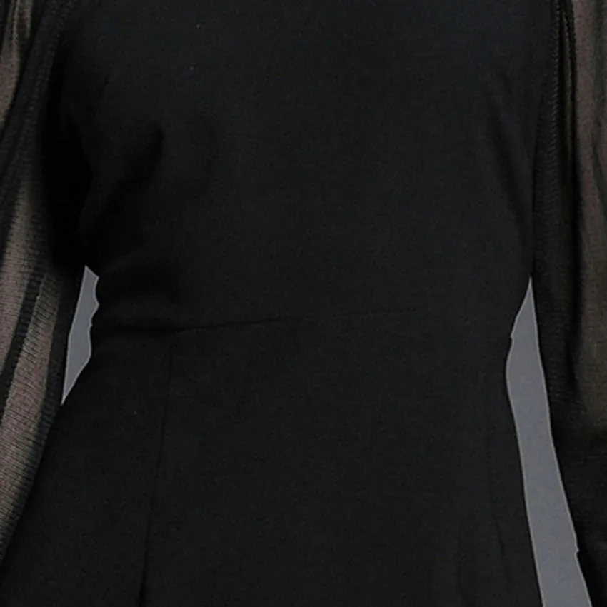 

2020 Sprng Autumn OL Black Elegant Bodycon Dress For Women Long Sleeve See Through Mermaid Dresses Ladies Office Vestidos Mujer