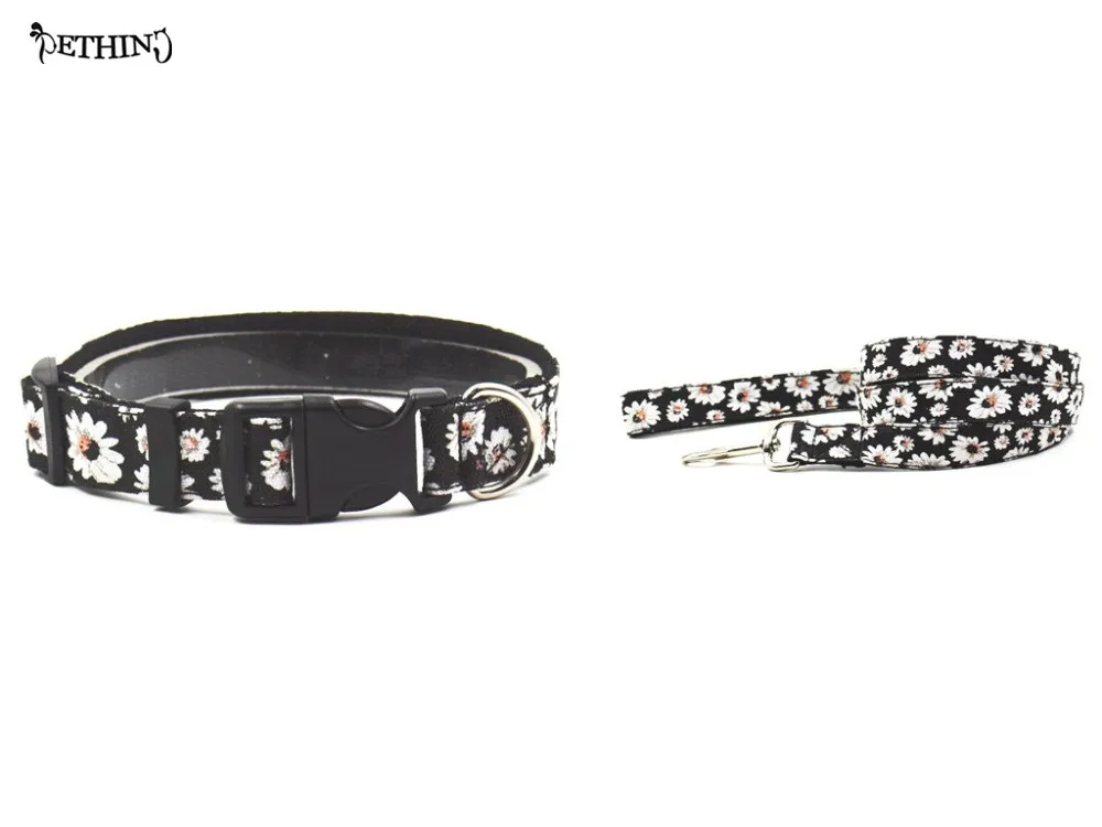 Регулируемый нейлоновый ошейник в стиле хризантемы черный цвет на выбор S Ldog для