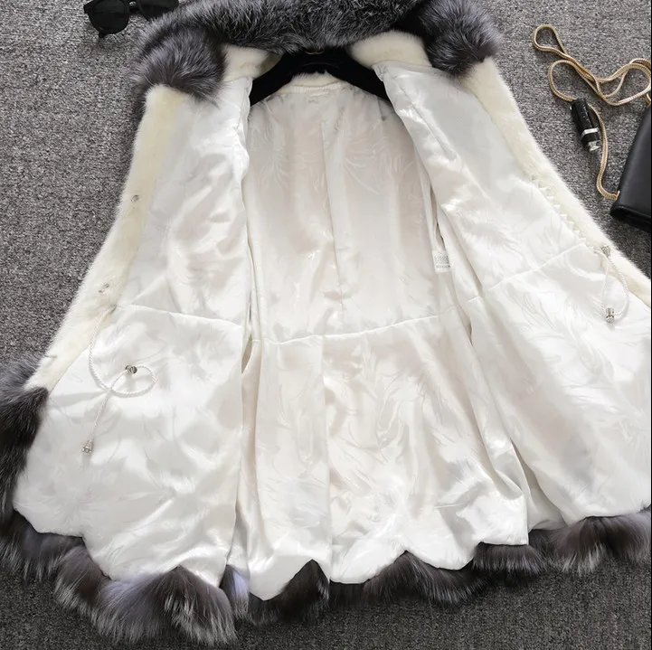 Роскошное Женское зимнее пальто из искусственного меха размера плюс 4XL меховая