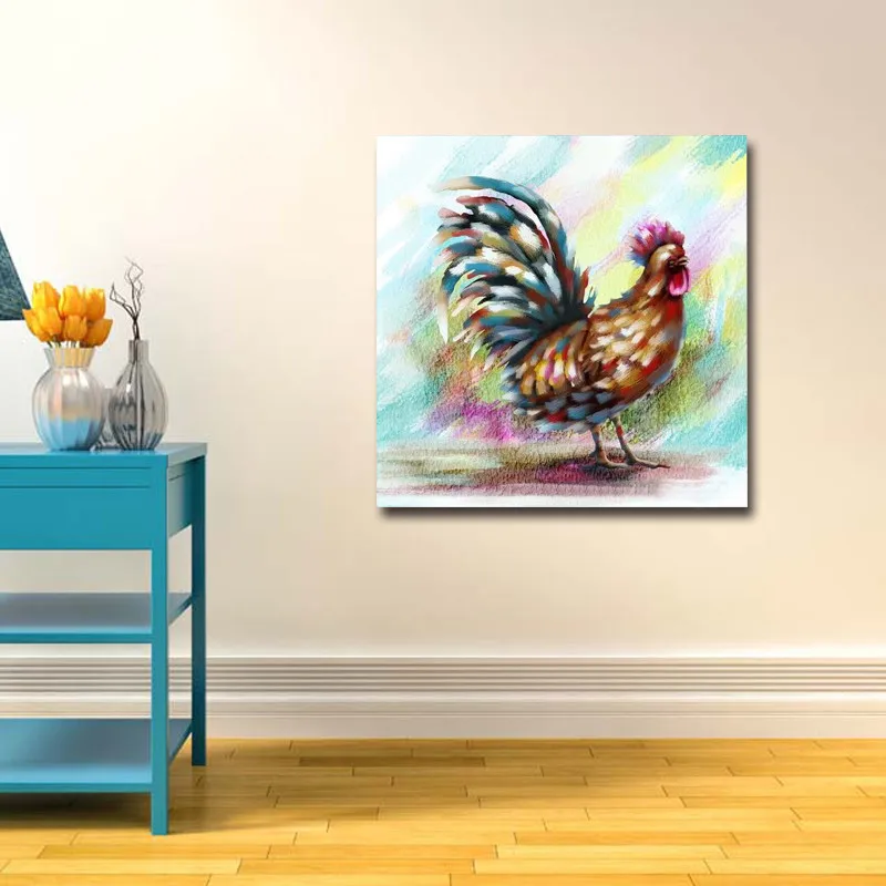 2017 конфетти Петух Курица Настенная картина 100% ручная работа масляная живопись
