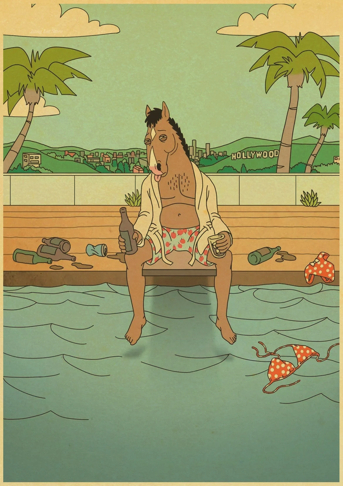 Американский мультфильм аниме BoJack всадник винтажный бумажный плакат настенная живопись украшение дома 42X30 см 30X21 см