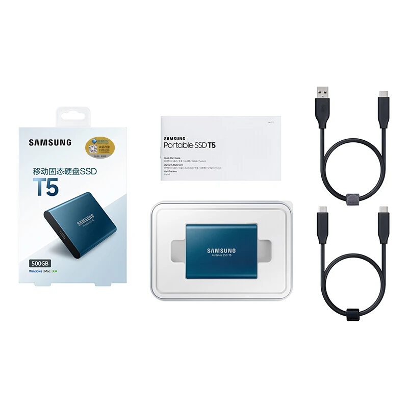 Новый SAMSUNG T5 внешний твердотельный накопитель USB3.1 Gen2 (10 Гбит/с) 500 Гб жесткий диск 1