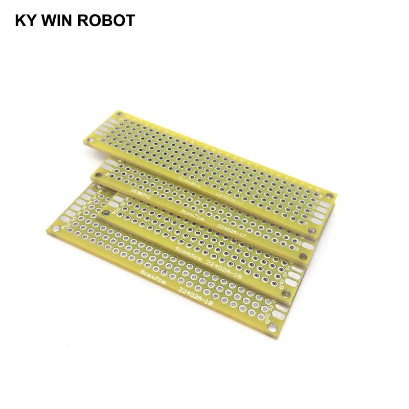 4 шт. 2x8 3x7 4x6 5x7 см желтый Двухсторонний медный Прототип pcb универсальная плата |