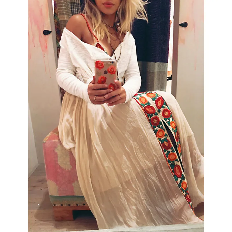 Богемное летнее пляжное праздничное платье без рукавов и бретелек Mujer Макси