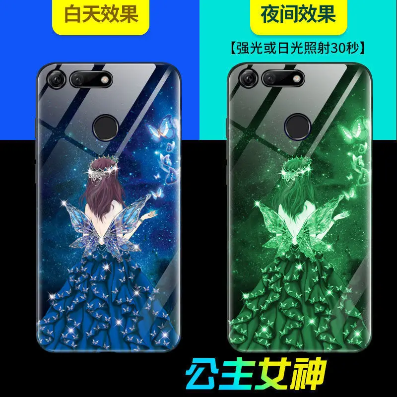 Чехол для телефона huawei Honor View 20, чехол, светящаяся, светящаяся, закаленное стекло, задняя крышка для huawei P10 P10 Plus P20 P20 Pro, сумка, чехол - Цвет: A6