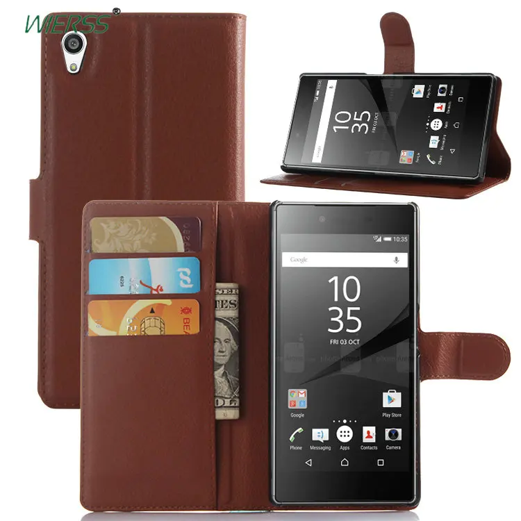 Кожаный чехол бумажник с откидной крышкой для Sony Xperia Z5 E6603 E6653 E6633 E6683 5 2