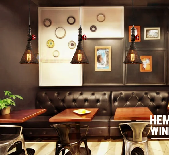 

Старинная Подвесная лампа E27 в стиле лофт, потолочный светильник в стиле индастриал, Паровая железная водопроводная труба, для персонализированного бара, ресторана, кафе