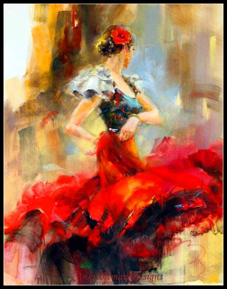 

Needlework for embroidery DIY French DMC High Quality - Counted Cross Stitch Kits 14 ct Oil painting - Rhapsody of Red II