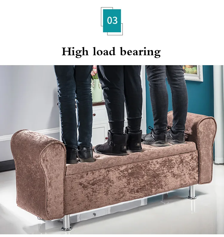 Multifunctional Storage Stool Chair Bedroom Bed End Stool Storage Bench Fabric Shoe Bench Household Sofa Bench Pouf Taburete