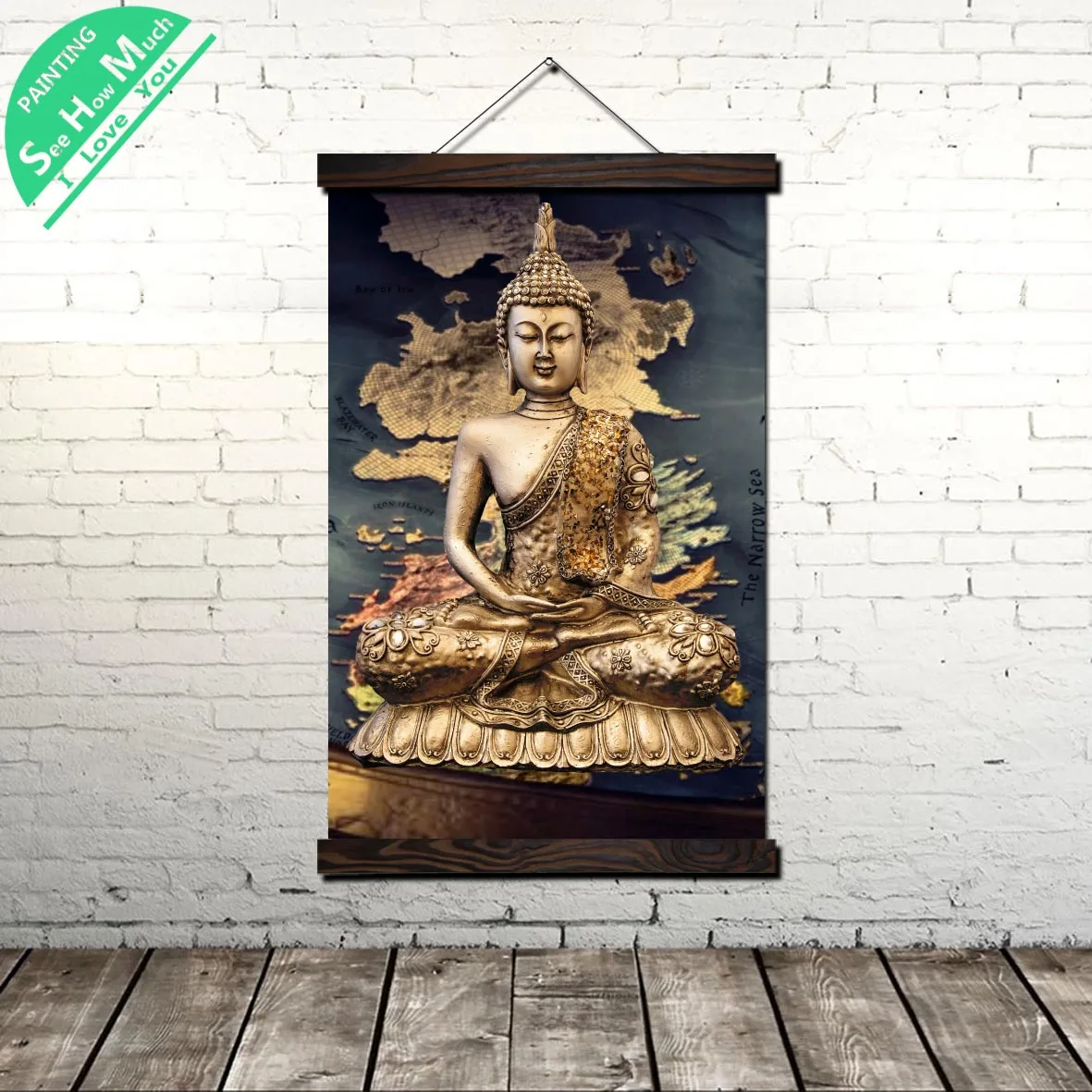 

Status Buddha Painting Modern Wall Art Print Pop Art Print Picture And Poster Hanging Scroll Canvas Painting Frame Home Decor