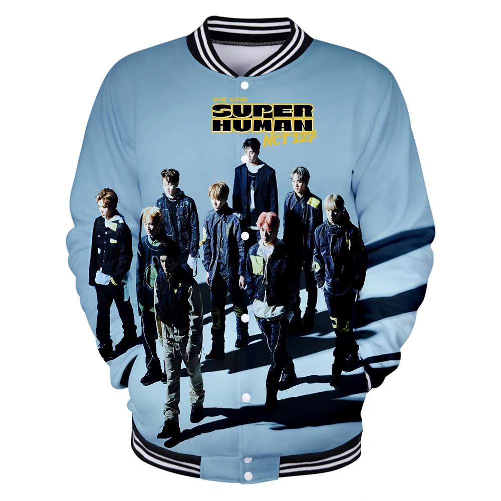 Бейсбольные куртки с 3D принтом NCT 127 We Are Super Human Женская/мужская куртка длинными