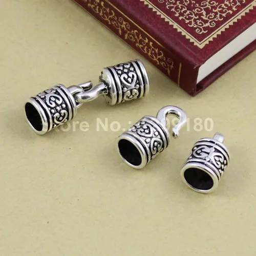 30sets/lot Antique Silver Fold Over Lobster Clasp For Necklace Bracelet Chain DIY Jewelry Accessory Parts 32x10mm Hole:8mmK01134 | Украшения