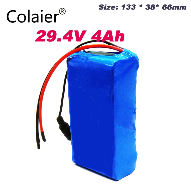 

Colaier 24V 4Ah 7S2P 18650 Battery li-ion battery 29.4v 4000mah electric bicycle moped /electric +29.4V 2A charger