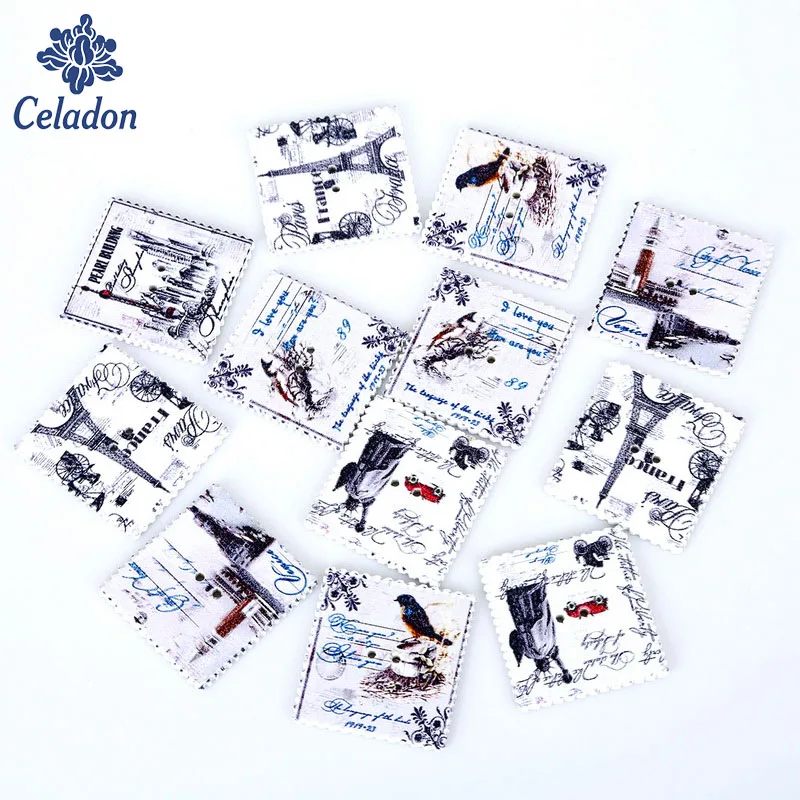 50 шт. деревянные пуговицы для шитья 31 х33 мм|sewing buttons|wood sewing buttonscloth accessories |