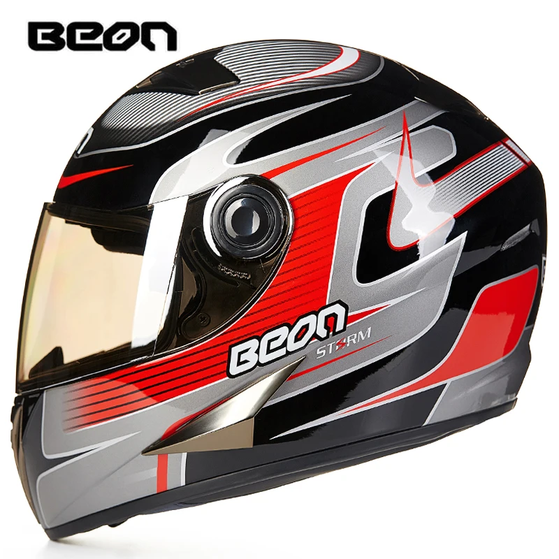 Brand BEON Full Face Helmet retro Motorcycle Helmets Classic Kart Racing helmet motociclistas capacete ECE Approved B-500 | Автомобили и