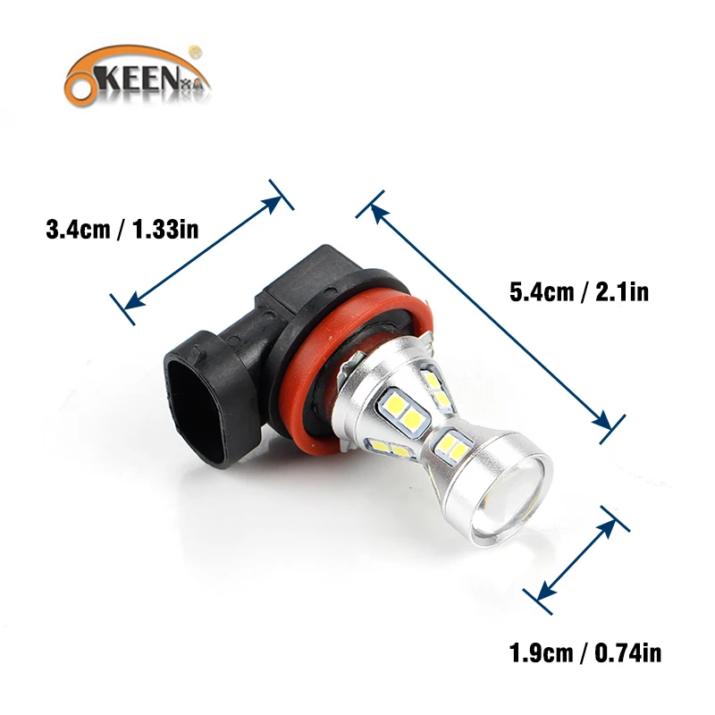 Светодиодный налобный фонарь OKEEN 2 шт. 3030 чип 26SMD H4 светодиодный H8 H11 H9 9006 9005 6000K