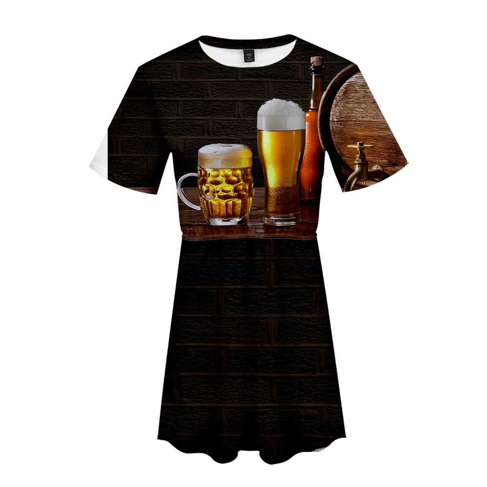 Beer day 3D dress Printed Women cute Dress Summer streetwear Dresses 2019 Hot Sale Girls Casual harajuku plus size xxl | Женская одежда