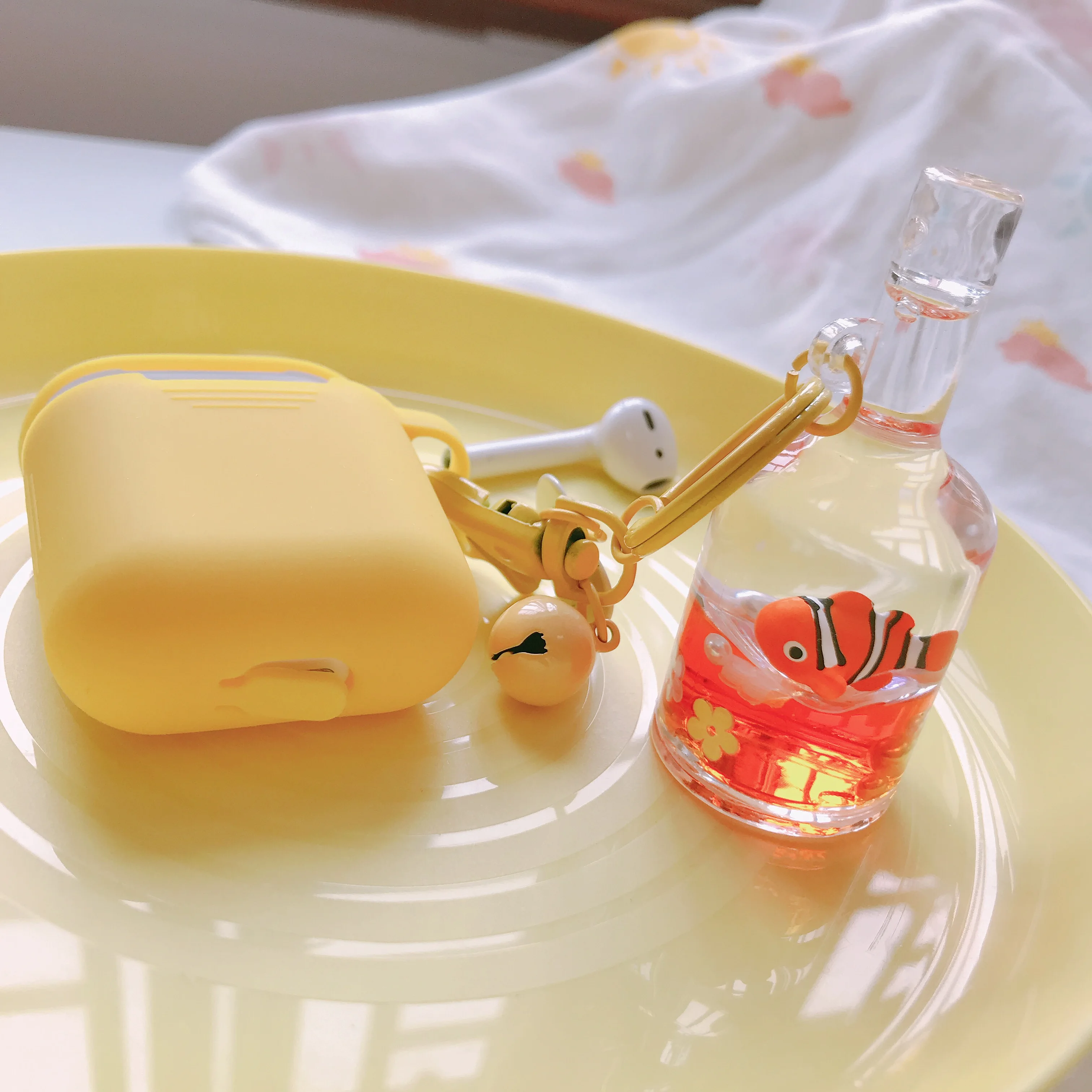 For airpods silicon drifting bottle bag soft shockproof cover with Cute cartoon liquid doll for wireless earphone protect case |