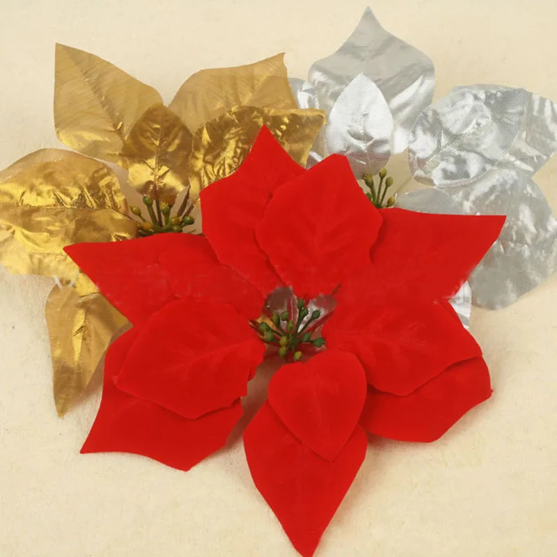 50 шт./лот 20 см Рождественские декоративные цветы искусственные для