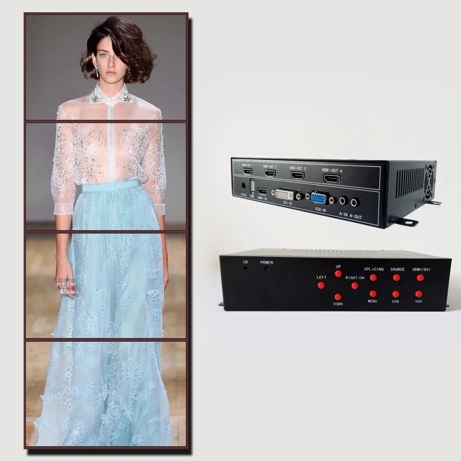 1x4 hdmi video wall controller for lcd output vga dvi usb input | Электроника