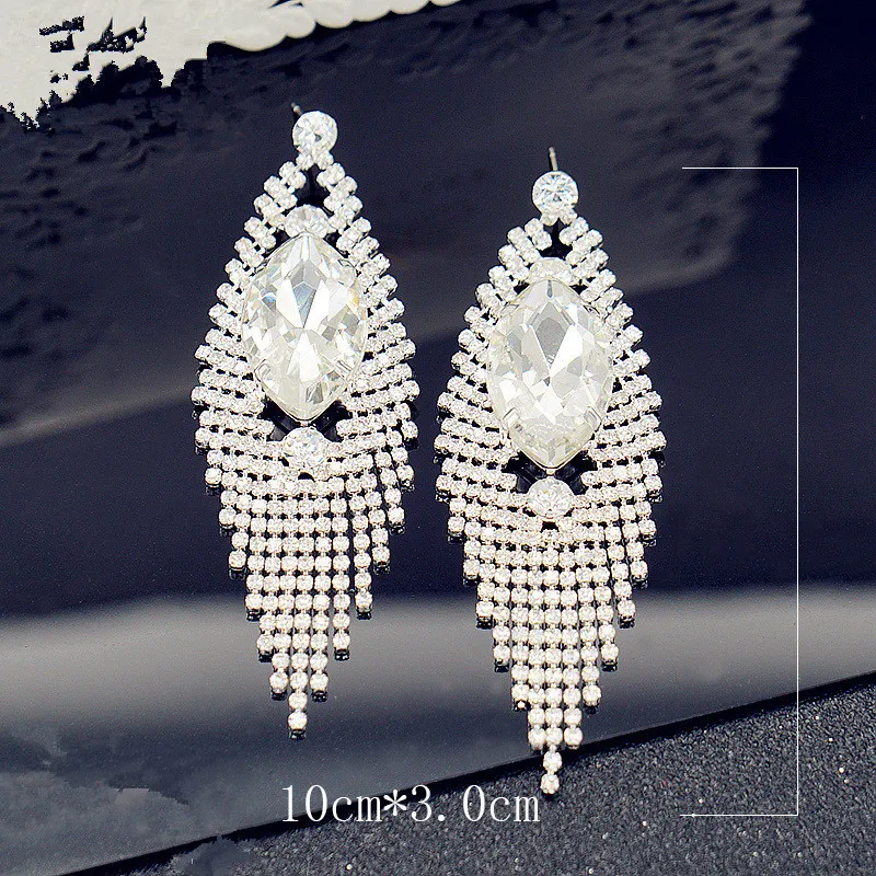 Новые сексуальные роскошные длинные женские серьги гвоздики для девушек Wooman с