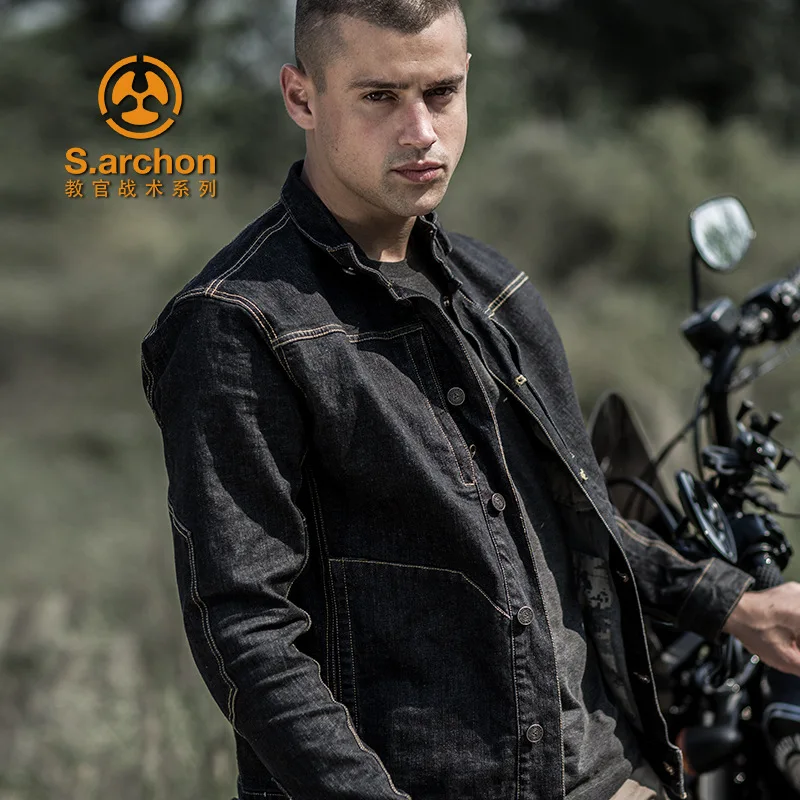 

S.ARCHON Autumn Winter Military Jeans Jacket Men Windbreaker Bomber Pilot Tactical Jacket Coat Air Force Flight Army Jacket