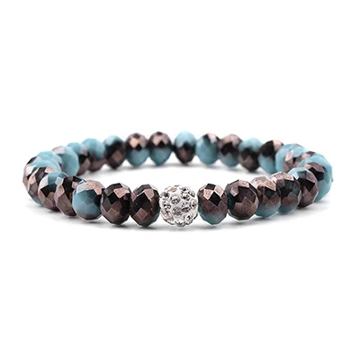 8x6mm Crystal 1 BOJIU, модный граненый синий кристалл, очаровательный браслет для женщин, модный серебряный гематит, золотой медный шар, хрустальный шар, браслет BC267 - Окраска металла: 8x6mm Crystal 1