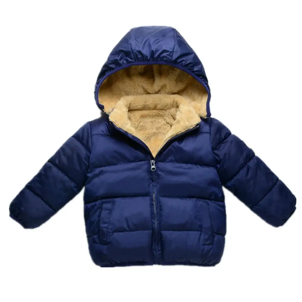 Baby Boys Girls Winter Wind Resistance Warm Coat Kids Casual Hooded Fleece Jacket Children Lamb Cashmere Thickened Down jacket | Детская