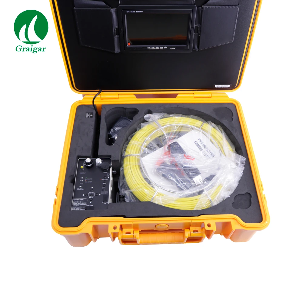 

710DNLK High Precision Deep Well Inspection Camera Pipeline Inspection Monitor with 512 Transmitter and Keyboard, DVR