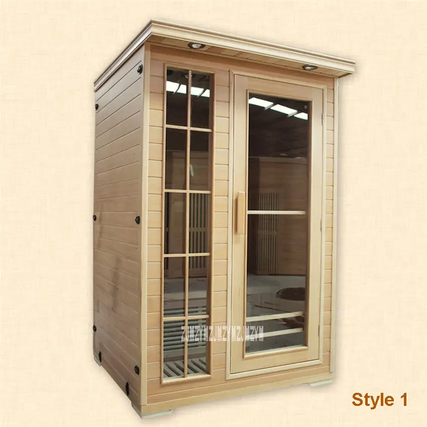 110V style 1 LK-2003, новинка, 2 человека, домашняя портативная сухая Паровая сауна, Высококачественная Деревянная Сауна, Дальняя инфракрасная сухая сауна, 220 В, 1600 Вт - Цвет: 110V style 1