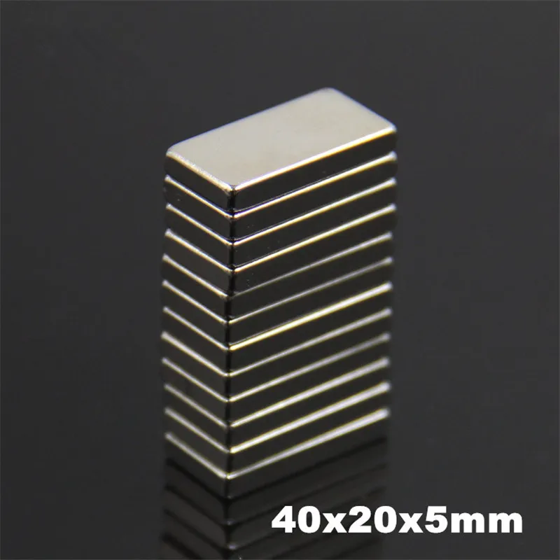 1 шт. F40x20x5mm супер мощный сильный редкоземельный блок NdFeB магнит Неодимовый N35 Магниты F40* 20*5 мм