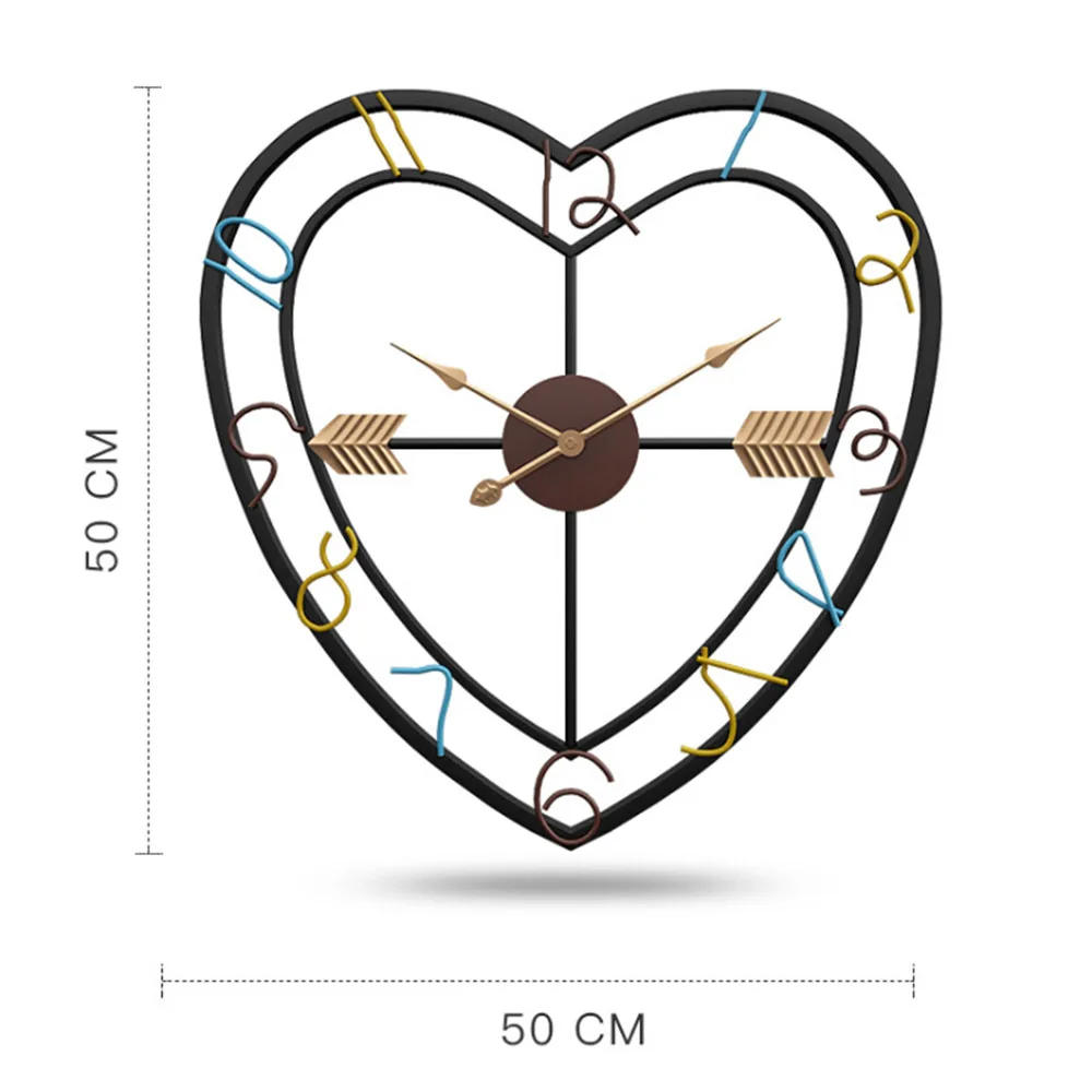 Современные минималистичные креативные настенные часы с сердечком для гостиной