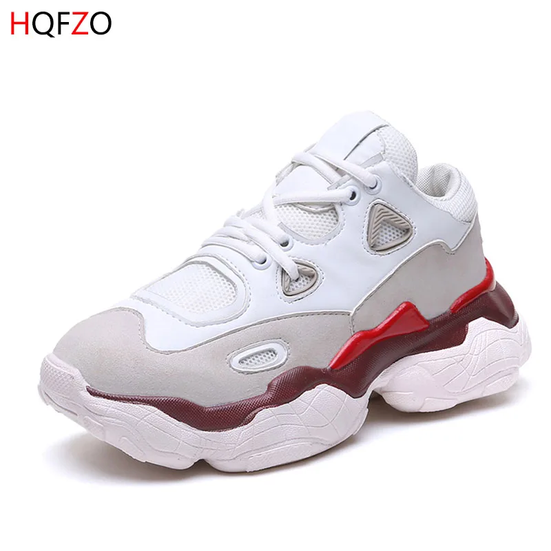 HQFZO/высококачественные кроссовки; Pantshoes; женские кроссовки на платформе; женская обувь; дышащие повседневные женские кроссовки для бега - Цвет: grey
